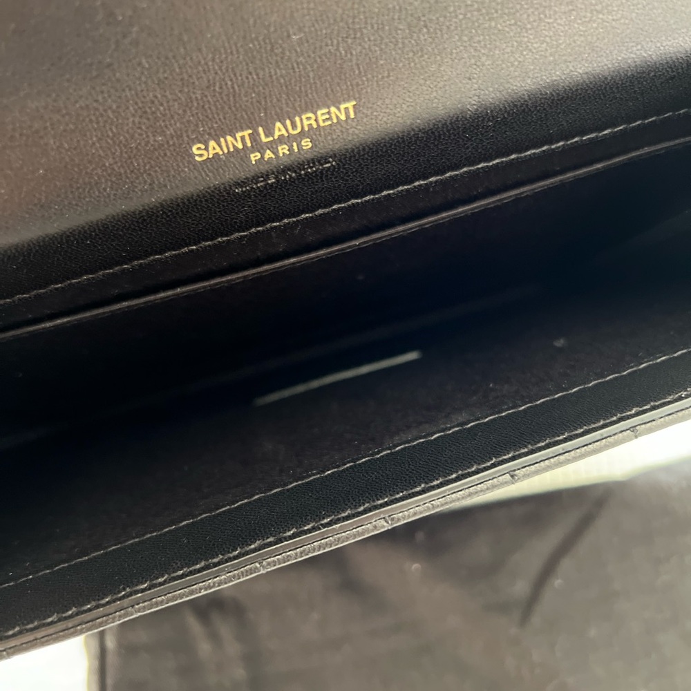 Saint Laurent Black Quilted Pouch with Gold Logo - Picture 11 of 16